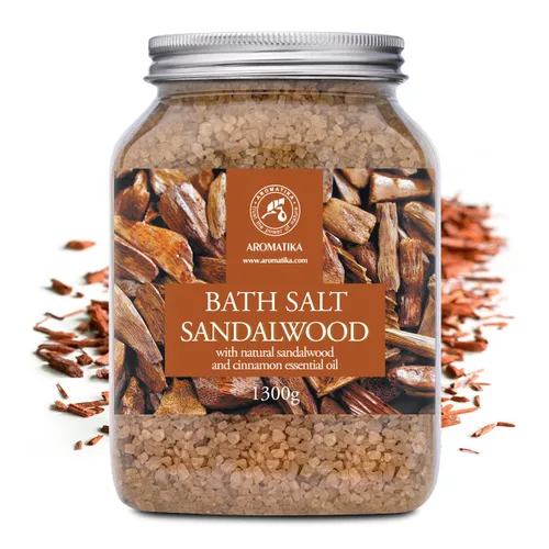 Miniatura 2 de Sal marina de baño sándalo 46 onzas (45.86 oz) – Sales de baño con sándalo y canela aceite esencial para baño – Baño relajante – Relajación muscular