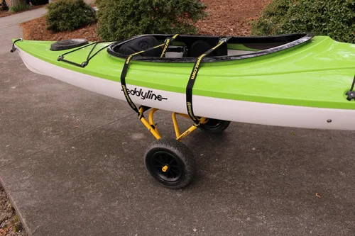 Miniatura 6 de Suspenz Remolque de transporte de canoa para kayak, carrito de kayak DLX, carrito con ruedas y correas sin aire, capacidad de peso de 150 libras