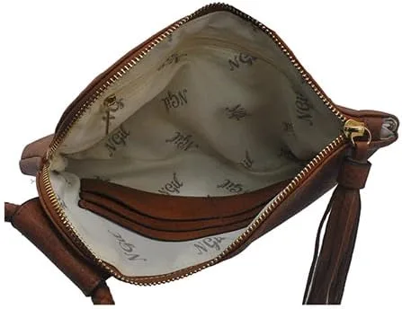 Miniatura 4 de NGIL Mini bolso de pulsera para mujer, mini bolso de cuero sintético con borla de flecos, cartera de pulsera para mujer