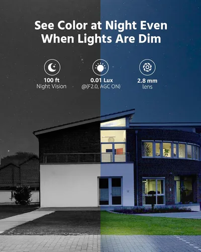 Miniatura 4 de ANNKE Cámara PoE de 3 MP con audio/micrófono, cámara de seguridad IP de torreta para interiores y exteriores, visión nocturna en color, detección