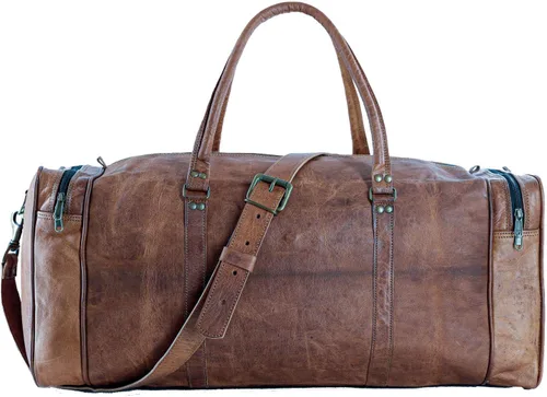 Miniatura 7 de KPL Bolsa viajera de piel vintage de 21 pulgadas, para deportes, oferta de fin de semana