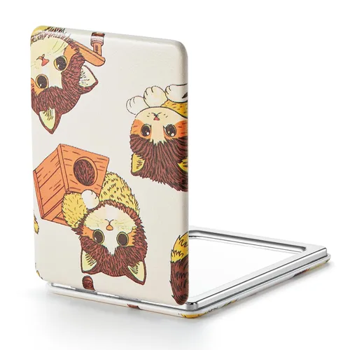 Miniatura 25 de Omiro - Espejo compacto, cuero PU clásico. Ampliación 1x/3x, ultra portátil para el bolsillo, ideal para bolsos y viajes (negro)