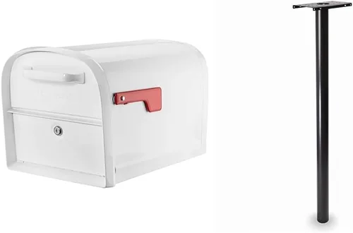 Miniatura 9 de Architectural Mailboxes 6300B-10 Oasis 360 Buzón de paquete con bloqueo, extra grande, negro y correo Boss 7121, poste de montaje negro en el suelo