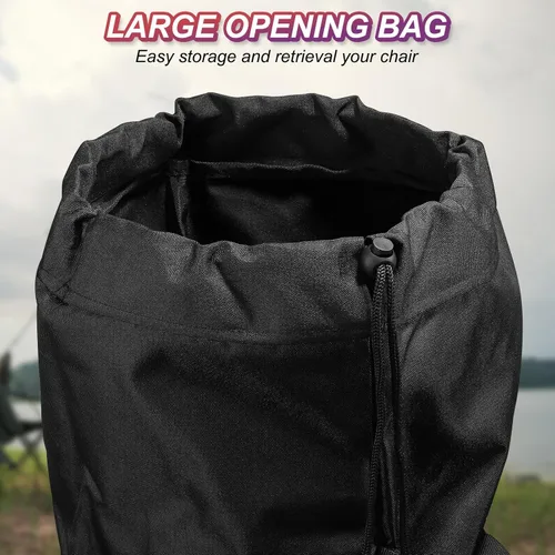 Miniatura 4 de PATIKIL Bolsa de repuesto para silla de campamento de 48 pulgadas, 1 paquete de bolsa plegable para silla de campamento 900D Oxford bolsa de Negro