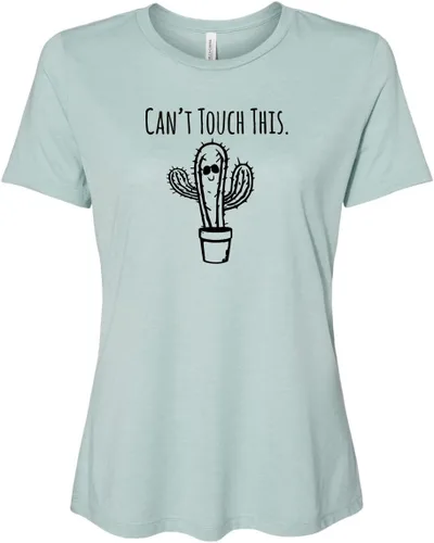 Miniatura 9 de Cute Women's Screen Printed Crew Neck Tee, Shirts With Sayings, Dusty Blue or Olive
