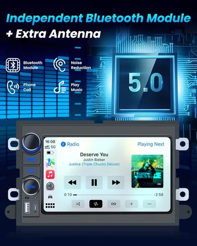 Miniatura 4 de [4 núcleos+64 GB] Radio estéreo para coche para Ford F150 2004-2008: Unidad principal de pantalla táctil HD de 7 '' con Carplay Android Auto