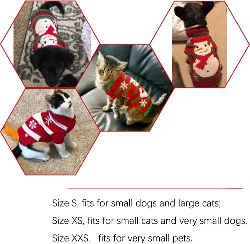 Miniatura 6 de NACOCO Dog Snow Sweater - Snowman Holiday Xmas Christmas Pet Clothes for Small Dog and Cat (Snowman, S)