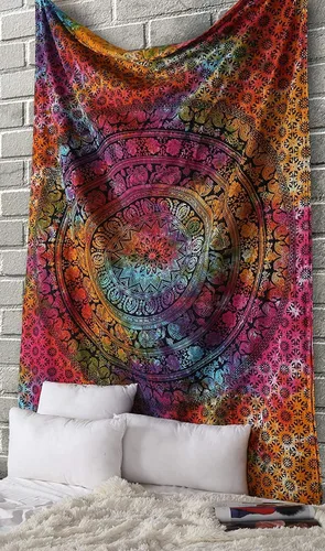 Miniatura 10 de RAJRANG - Tapiz de mandala indio para colgar en la pared, diseño hippie, de elefante, playa, decoración de dormitorio universitario, bohemio, boho.
