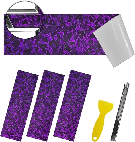 Miniatura 21 de QianBao Compatible con envoltura de vinilo de fibra de carbono de 11.8 x 4 pulgadas, kit de envoltura de emblema Chevy Bowtie con espátula y Negro 6