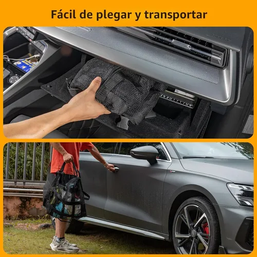 Miniatura 8 de Red de carga para techo de coche con 3 bolsillos, organizador de malla de almacenamiento para techo de coche de 79.9 x 54.9 cm, red de malla