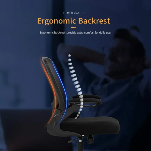 Miniatura 3 de Silla de oficina en casa, silla de escritorio ergonómica, silla de computadora de malla, sillas cómodas con respaldo medio con soporte lumbar