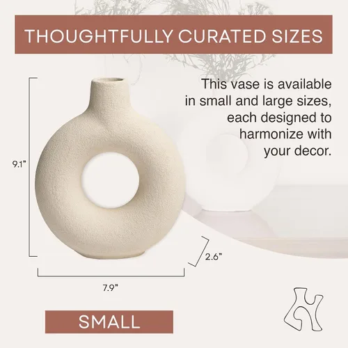 Miniatura 4 de Oona - Jarrón decorativo moderno para anillos, mediano, color blanco
