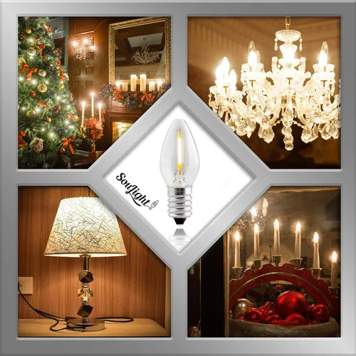 Miniatura 2 de Bombilla LED nocturna – Bombillas LED C7 E12 – Bombillas de candelabro, bombilla incandescente equivalente a 1 vatio de 10 W, blanco cálido 2700 K