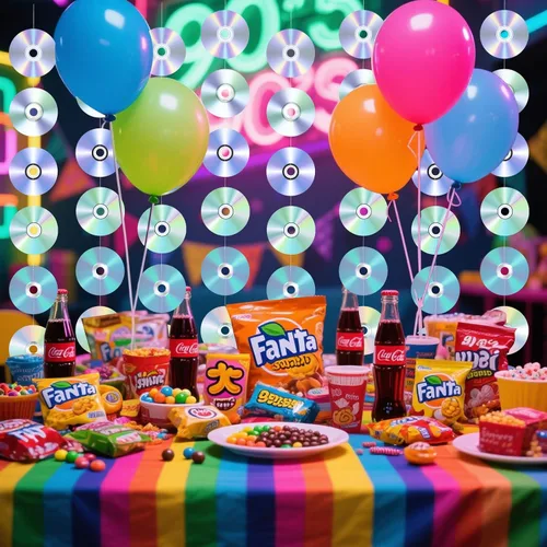 Miniatura 5 de 8 decoraciones colgantes de fiesta de los años 90, decoración de techo retro con temática de música de CD y CD para decoración de techo para fiestas