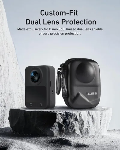 Miniatura 2 de TELESIN Osmo 360 - Funda de transporte para DJI Osmo 360, bolsa de almacenamiento pequeña portátil, funda protectora, protector de viaje con correa