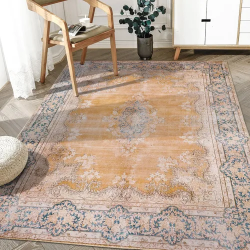 Miniatura 40 de DECOMALL Alfombra lavable de 2 pies 6 x 9 pies, alfombra para pasillo con respaldo de goma, antideslizante para cocina Rojo rosa