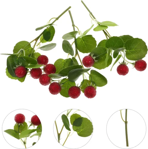 Miniatura 6 de ARTIBETTER 3 unidades de racimos artificiales de bayberry vegetación floreros decorativos de arándanos decoraciones de arándanos reales de tacto