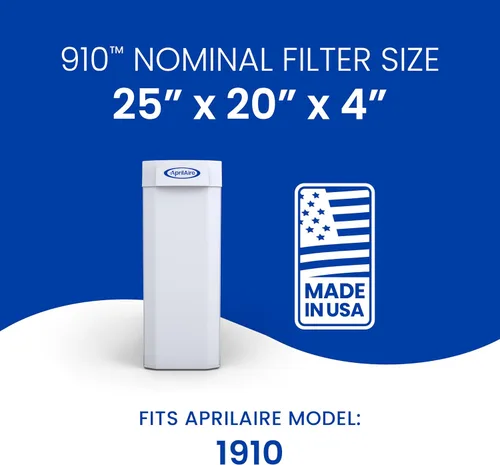Miniatura 15 de AprilAire 910 Filtro de Reemplazo para Purificadores de Aire de Toda la Casa - MERV 11, Aire Limpio y Polvo, Filtro de Aire 25x20x4 (Paquete de 1)