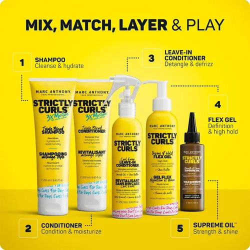 Miniatura 7 de Marc Anthony Gel de peinado para cabello rizado, estrictamente rizos, gel para el cabello definidor de rizos de fijación fuerte de larga duración
