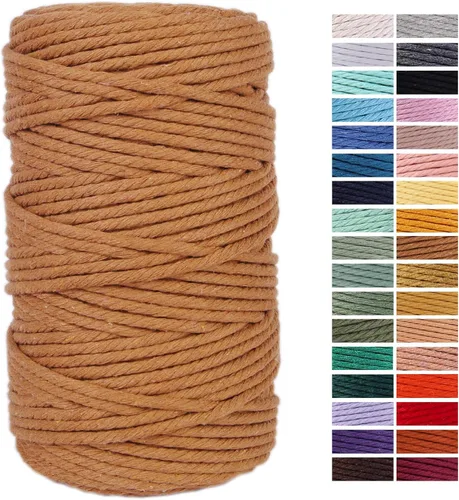Miniatura 79 de Cuerda de Macramé Gris Claro 3mm x 109 Yardas, Cuerda de Algodón de Colores Cuerda para Manualidades Cuerda de Algodón Colorida para Colgar