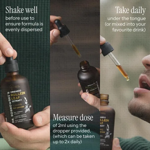 Miniatura 6 de Dr Sosnowski's Gotas de extracto orgánico de hoja de gordolobo 72,000 mg por botella Suplemento herbario líquido de 4 onzas líquidas