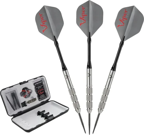 Viper V-Factor - Dardos de punta de acero de tungsteno al 90% con estuche de almacenamiento/viaje