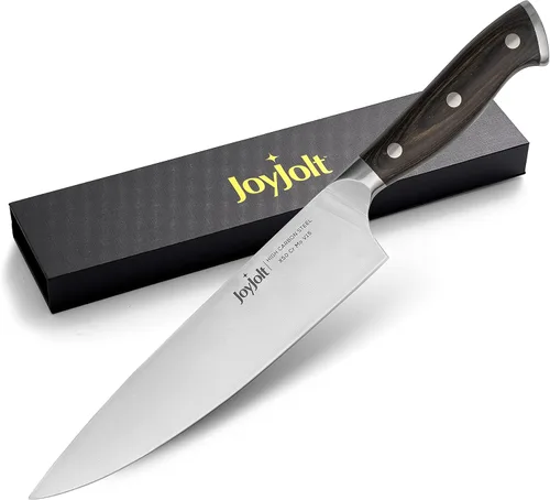 Miniatura 10 de JoyJolt Cuchillo Nakiri de 7 pulgadas. Cuchillo de cocina de acero alemán de alto carbono x50 – Cuchillo japonés magnético en caja de regalo.