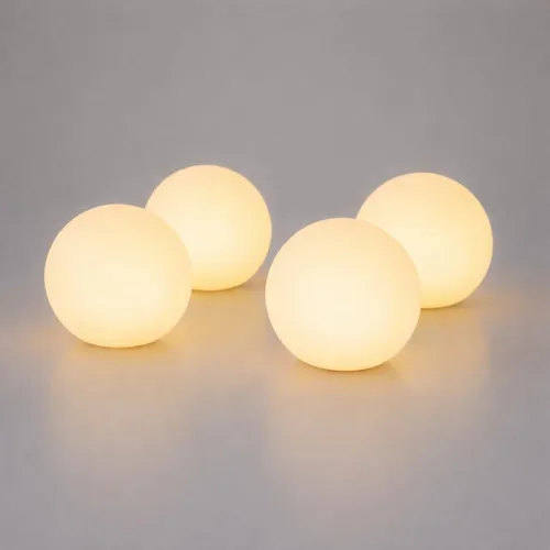 Miniatura 8 de Paquete de 2 luces LED recargables de 3 pulgadas, 16 esferas de brillo de color, 4 modos, bolas de iluminación ambiental impermeables, orbes