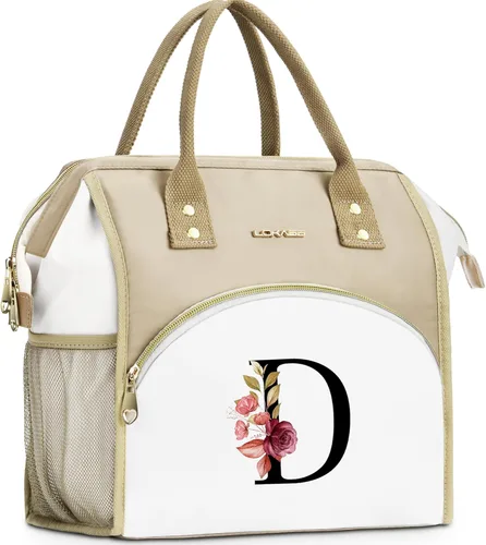 Miniatura 12 de Lonchera con inicial para mujer, lonchera térmica para niñas, lonchera grande para adultos, a prueba de fugas, para trabajo de picnic, bolsa de mano