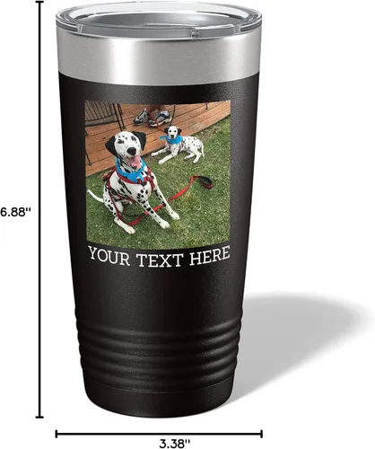 Miniatura 7 de Vaso personalizado de 20 onzas (17 colores) con foto impresa con aislamiento térmico de acero inoxidable recubierto de polvo con tapa, regalo