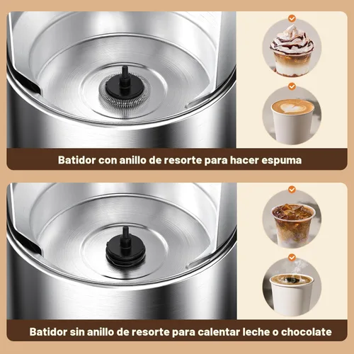 Miniatura 3 de Espumador de leche y vaporizador, espumador de leche eléctrico desmontable y de gran capacidad, máquina automática de espuma caliente y fría