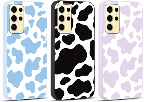 Miniatura 42 de 2 Pack Funda con lindo estampado de chita para Samsung Galaxy S22 Ultra 5G de 6.8", Fundas con patrón de leopardo de lujo, diseño de silicona suave