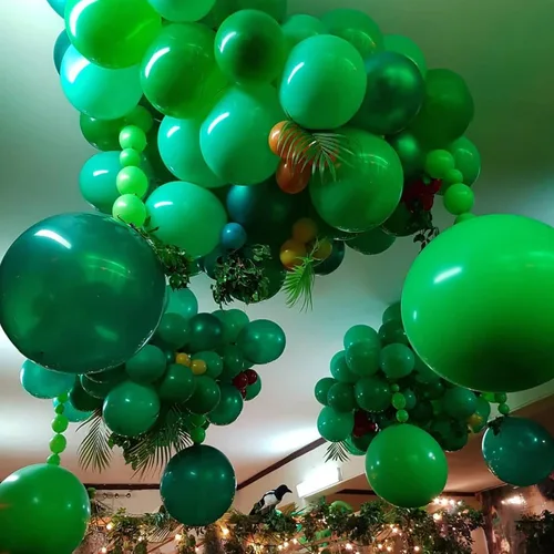 Miniatura 5 de Kit de arco de guirnalda de globos verdes, 114 globos de látex verde oscuro con diferentes tamaños para cumpleaños, graduación, Navidad, día de San