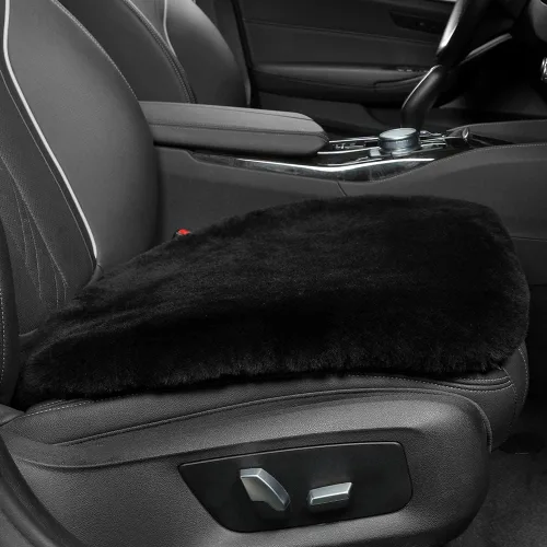 Miniatura 2 de IRIWOOL Almohadilla de asiento de piel de oveja auténtica, funda de asiento de lana suave australiana, transpirable y absorbente del sudor, cómoda