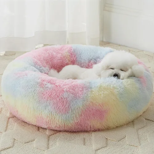 Miniatura 16 de WNPETHOME Cama Calmante para Perros Cama para Gatos Dona, Cama de Mascotas de Piel Sintética Auto-Calentable Dona Abrazadora, Cómodas Camas Redondas