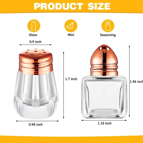 Miniatura 2 de Zopeal Juego de 50 mini saleros y pimenteros pequeños condimentos individuales transparentes a granel, pequeños mezcladores de especias para cocina
