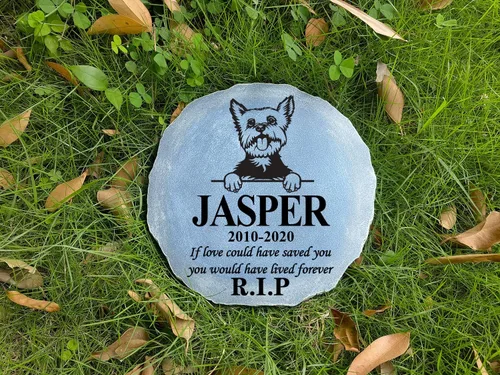 Miniatura 5 de Piedra conmemorativa personalizada para perros y gatos, piedra conmemorativa personalizada para mascotas con huella de pata, regalo por pérdida