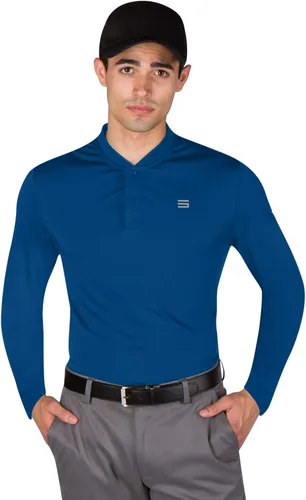 Miniatura 2 de Mens Dry Fit Long Sleeve Collarless Golf Shirt, Quick Dry Polos, Stretch Fabric