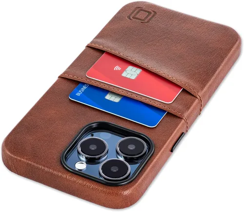 Miniatura 14 de Dockem Funda para tarjetas para iPhone 15 con placa de metal integrada para montaje magnético y 2 bolsillos para tarjetas: Cartera Luxe M2, piel