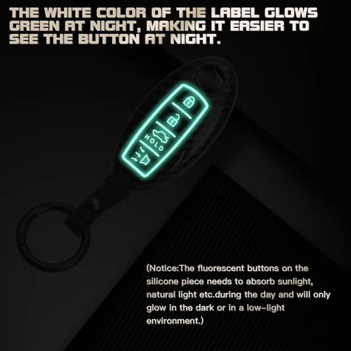 Miniatura 6 de x xotic tech Funda para llavero inteligente con patrón de fibra de carbono con llavero compatible con Infiniti EX FX X G JX M Q X Nissan Altima