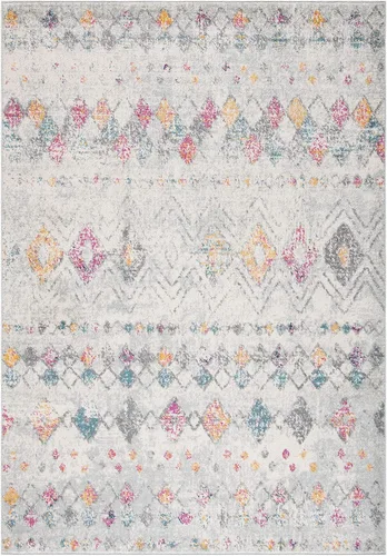 Miniatura 39 de SAFAVIEH Madison Collection - Alfombra decorativa de 2 x 3 pies, color marfil y carbón, diseño marroquí bohemio envejecido, no desprende pelusa