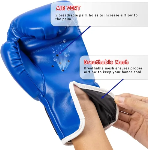 Miniatura 3 de Guantes de boxeo para niños de 6 onzas para niños y niñas de 6 a 12 años, guantes de entrenamiento para jóvenes y niños pequeños, saco de boxeo