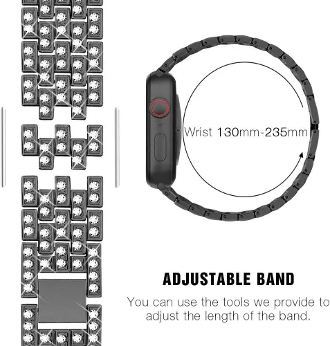 Miniatura 8 de Bekomo Compatible for Apple Watch Ultra Band 49mm 46mm 45mm 41mm 38mm 40mm 42mm 44mm with 2 Pack Bling Crystal Diamonds Case Cover, iwatch SE Series