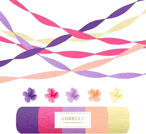 Miniatura 13 de AOBKIAT Decoraciones para fiesta de boda, 5 rollos de serpentinas de papel crepé color verde oliva y caqui para boda boho verde, cumpleaños