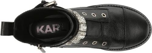 Miniatura 5 de Karl Lagerfeld Paris Botas de combate Maeva con suela Lug-Sole para mujer con detalles de cristal