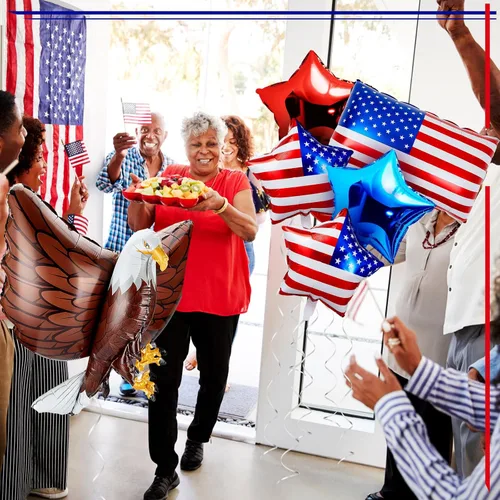 Miniatura 4 de Zhanmai 12 globos patrióticos de águila del 4 de julio, globos de Estados Unidos, rojo, blanco y azul, decoraciones de fiesta de aniversario del 250