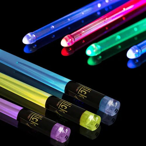 Miniatura 10 de Baquetas de nailon 5A para niños y adultos: baquetas ligeras y duraderas de color azul y verde con asas antideslizantes para baterías electrónicas