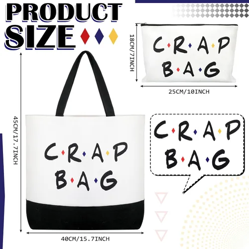 Miniatura 4 de 2 bolsas de lona reutilizables para comestibles, regalos y merchandising para programas de televisión de amigos, Blanco