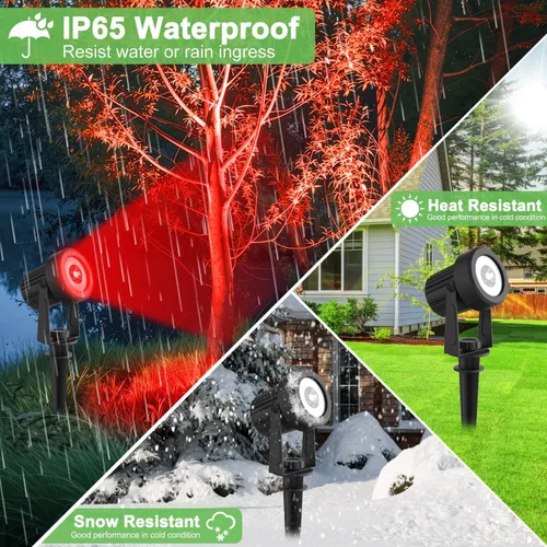 Miniatura 5 de Focos solares impermeables para exteriores, focos de paisaje RGB, iluminación solar decorativa de Navidad para jardín, patio, camino, césped