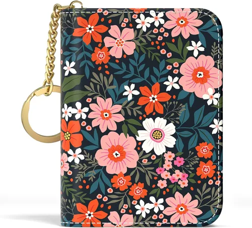 Miniatura 49 de Aiawoxc - Tarjetero para Tarjetas de Crédito para Mujer, Pequeño Organizador de Tarjetas de Negocios de Cuero Delgado con RFID, Cremallera
